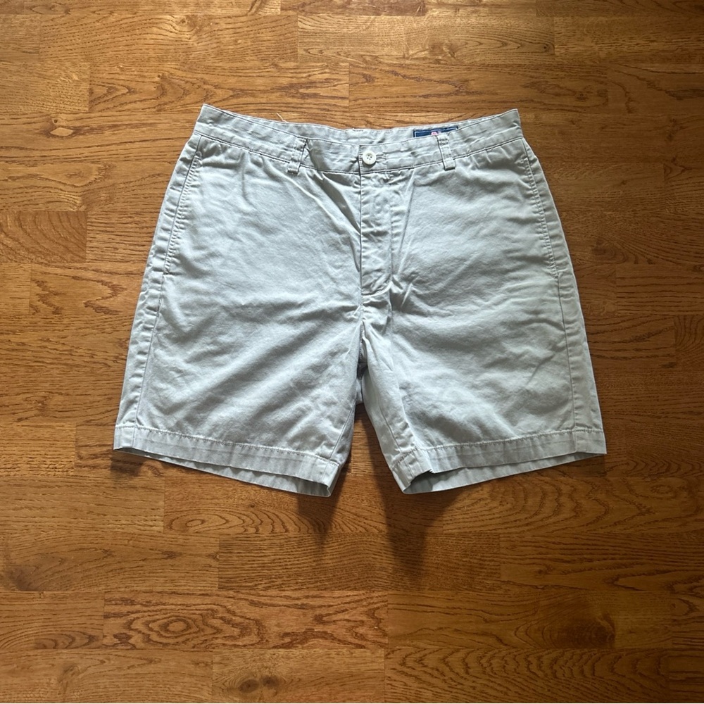 Vineyard Vines Mens Shorts Khaki 33 Chino Pockets Tan Classic 7" Flat Front